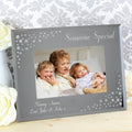 Personalised Any Message 6x4 Landscape Diamante Glass Photo Frame | Anniversary Gift