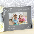 Personalised Any Message 6x4 Landscape Diamante Glass Photo Frame | Anniversary Gift