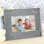 Personalised Any Message 6x4 Landscape Diamante Glass Photo Frame | Anniversary Gift