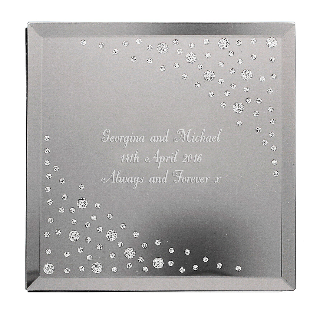 Personalised Any Message Diamante Glass Trinket Box | Trinket, Jewellery & Keepsake Boxes | Christmas Gift