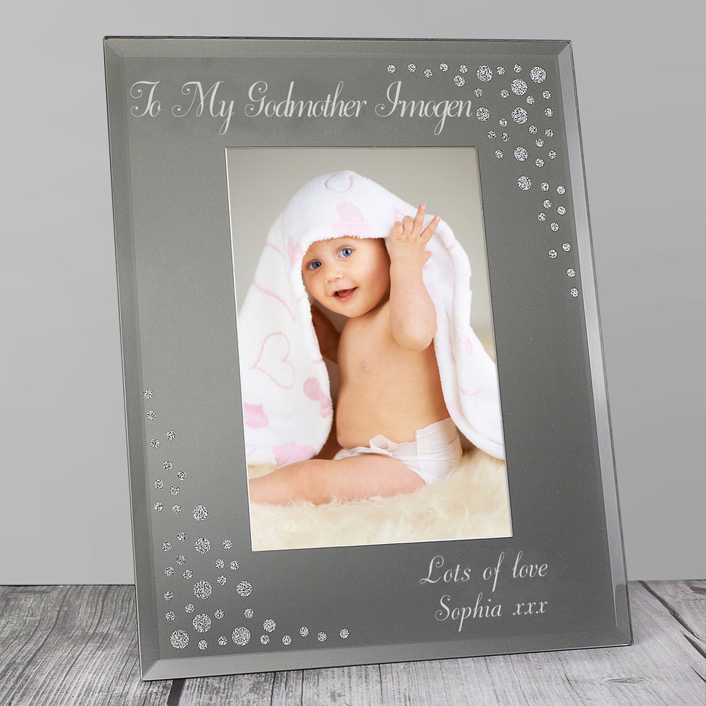 Personalised Any Message 6x4 Diamante Glass Photo Frame | Photo Frames, Albums and Guestbooks | Inspired Creative Gifts