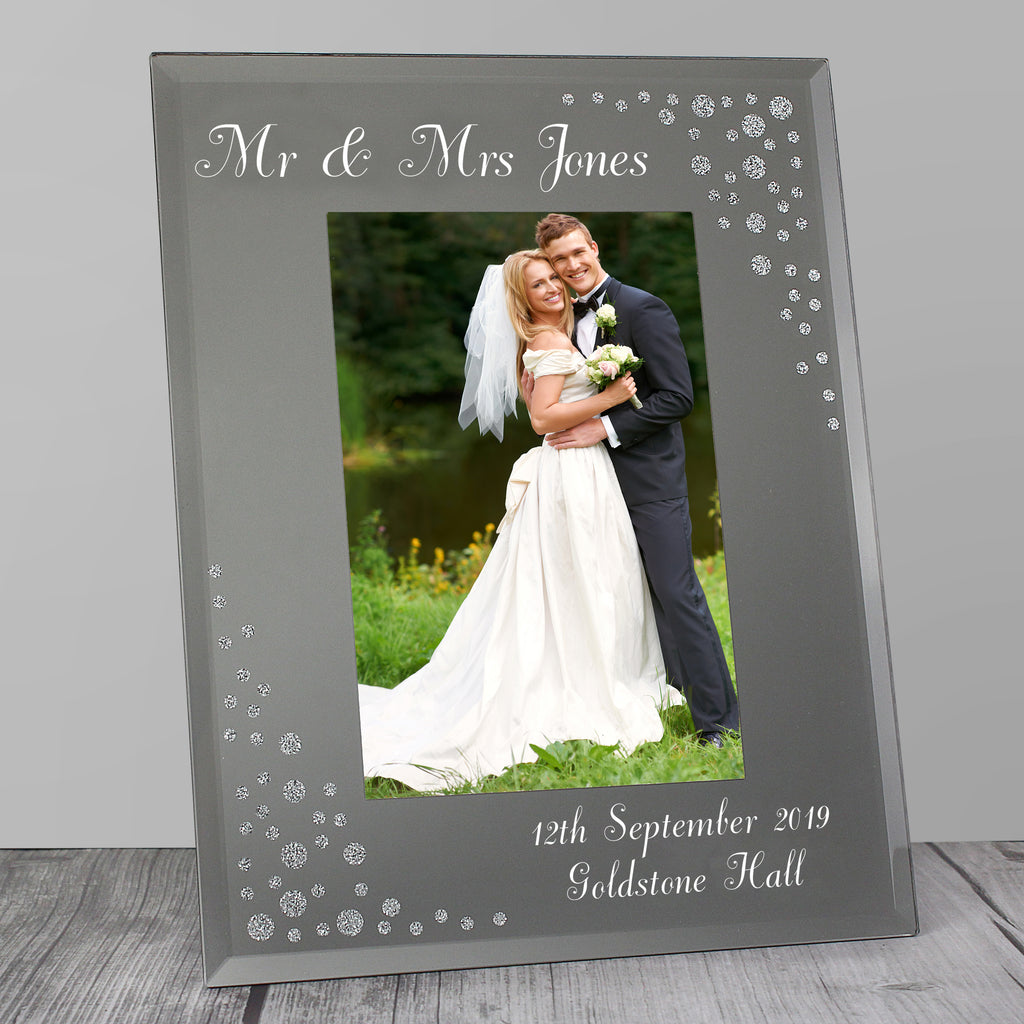 Personalised Any Message 6x4 Diamante Glass Photo Frame | Photo Frames, Albums and Guestbooks | Inspired Creative Gifts