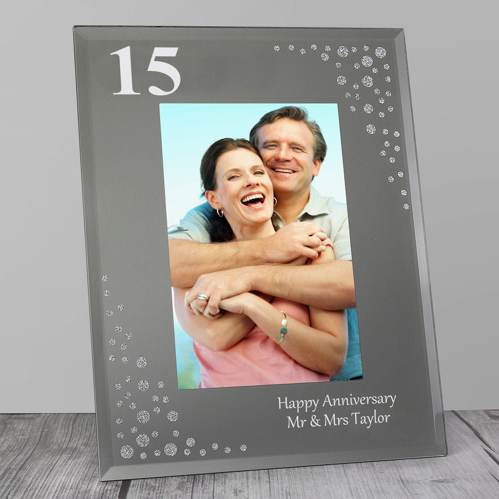 Personalised Big Age 6x4 Diamante Glass Photo Frame | Photo Frames, Albums and Guestbooks