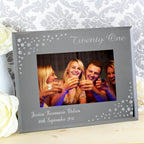 Personalised Twenty One Diamante 6x4 Glass Photo Frame | Photo Frames, Albums and Guestbooks