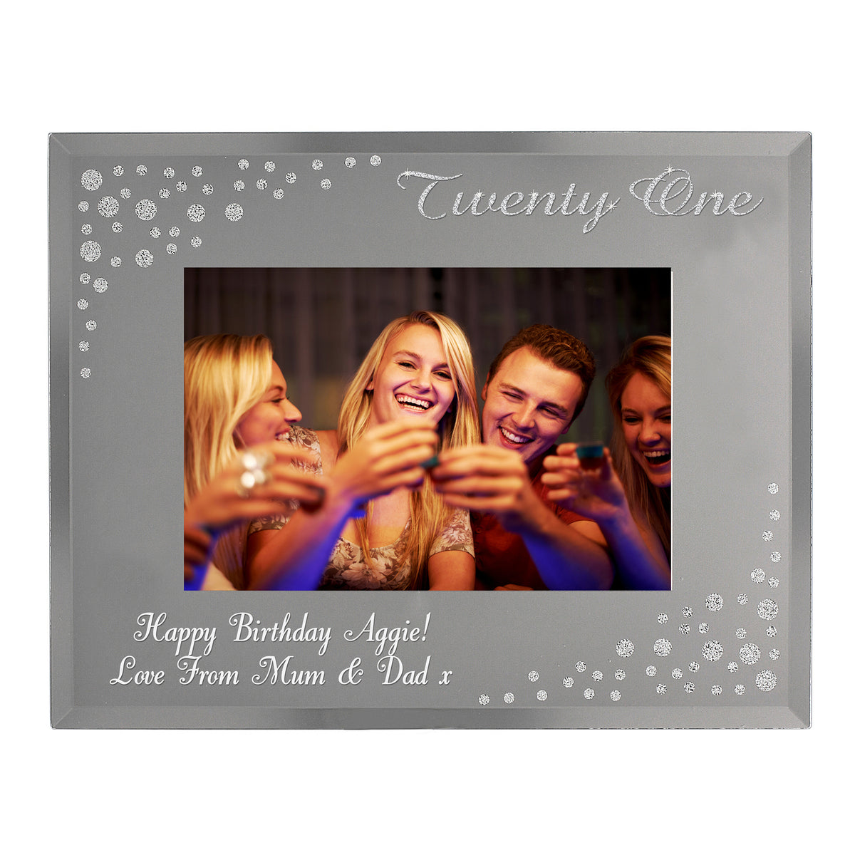Personalised Twenty One Diamante 6x4 Glass Photo Frame | Photo Frames, Albums and Guestbooks
