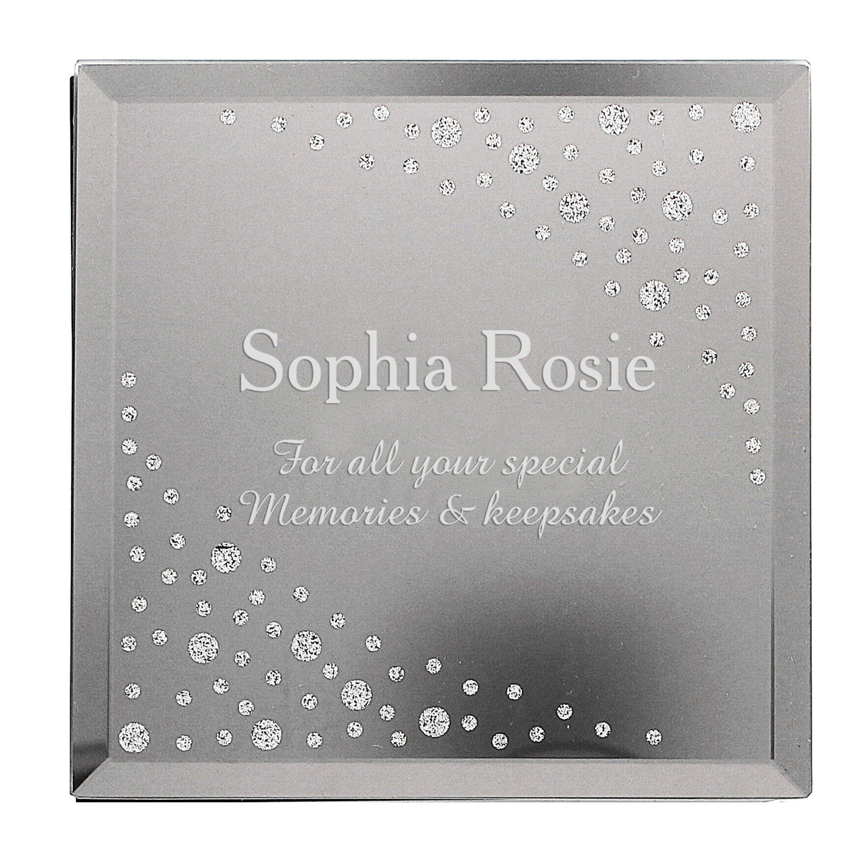 Personalised Diamante Name & Message Glass Trinket Box | Trinket, Jewellery & Keepsake Boxes | Inspired Creative Gifts