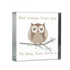 Personalised Woodland Owl Crystal Token | Ornaments | Christmas Gift