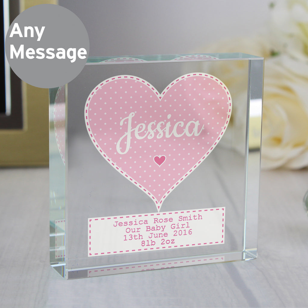 Personalised Stitch & Dot Baby Girl Crystal Token | Ornaments | Inspired Creative Gifts