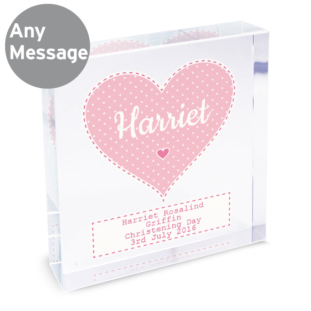 Personalised Stitch & Dot Baby Girl Crystal Token | Ornaments | Inspired Creative Gifts
