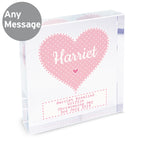 Personalised Stitch & Dot Baby Girl Crystal Token | Ornaments | Inspired Creative Gifts