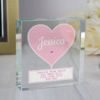 Personalised Stitch & Dot Baby Girl Crystal Token | Ornaments | Inspired Creative Gifts