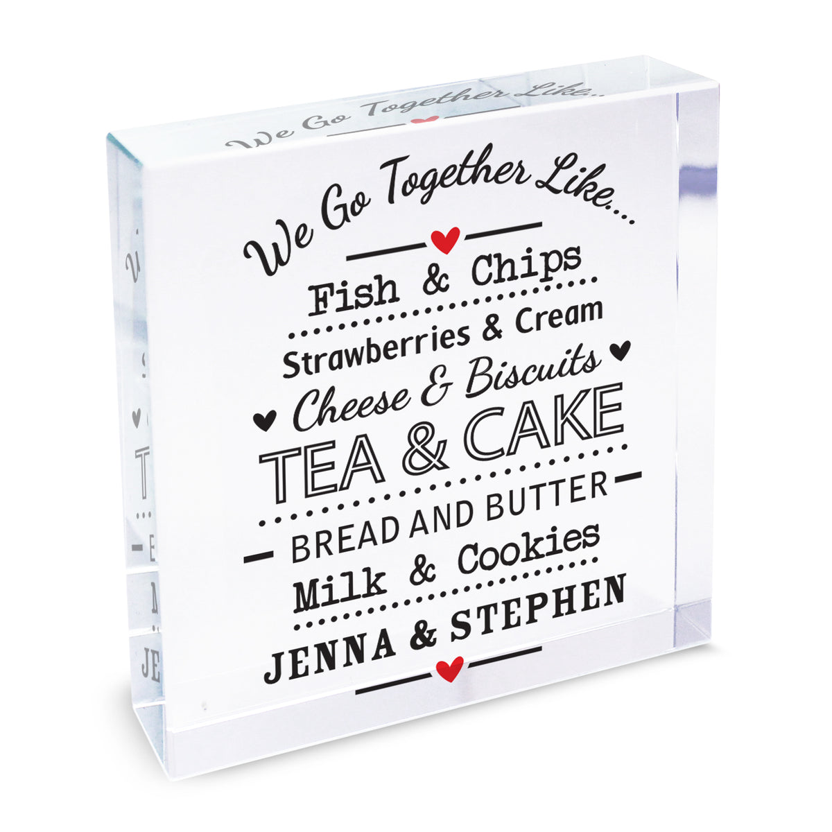 Personalised We Go Together Like... Crystal Token | Ornaments