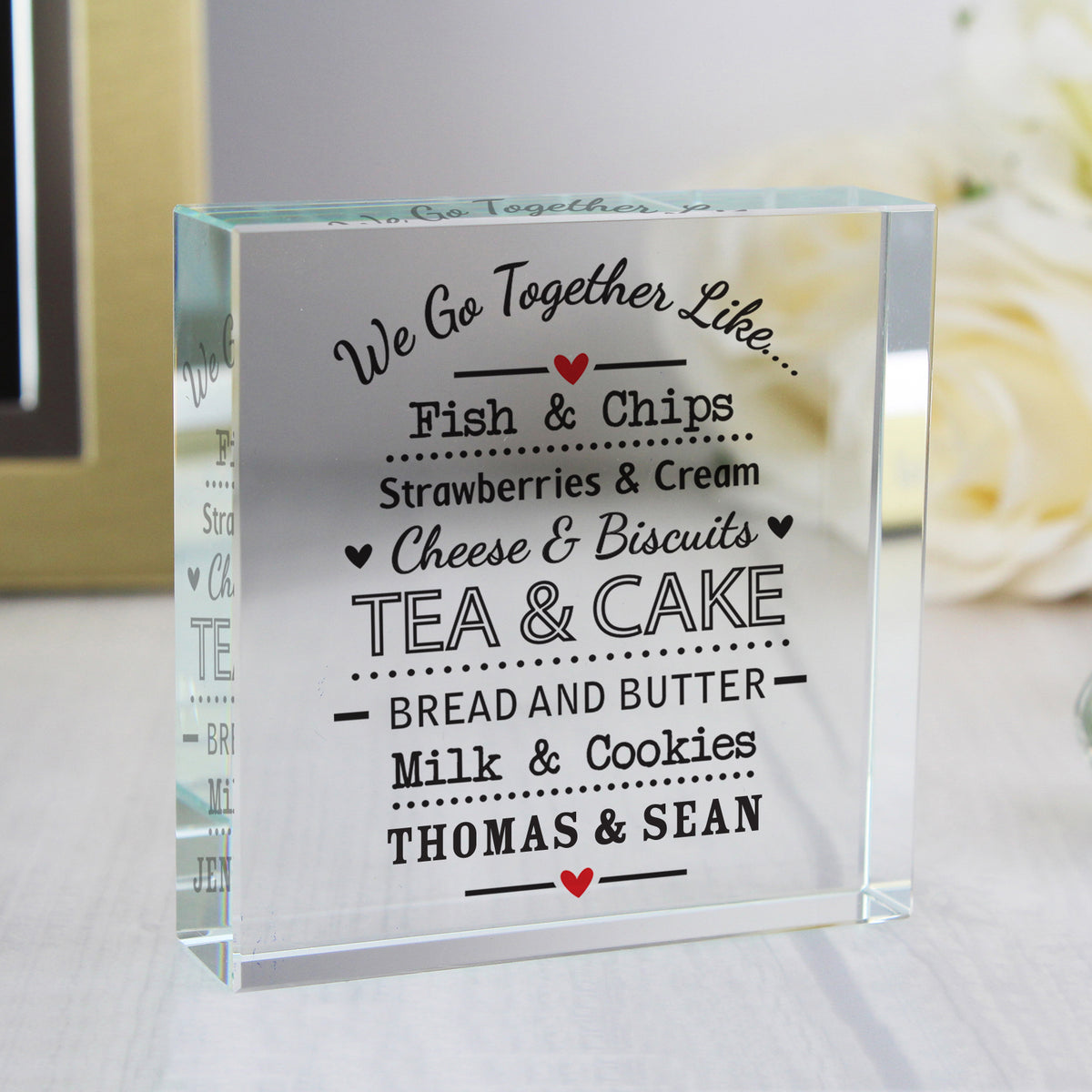 Personalised We Go Together Like... Crystal Token | Ornaments
