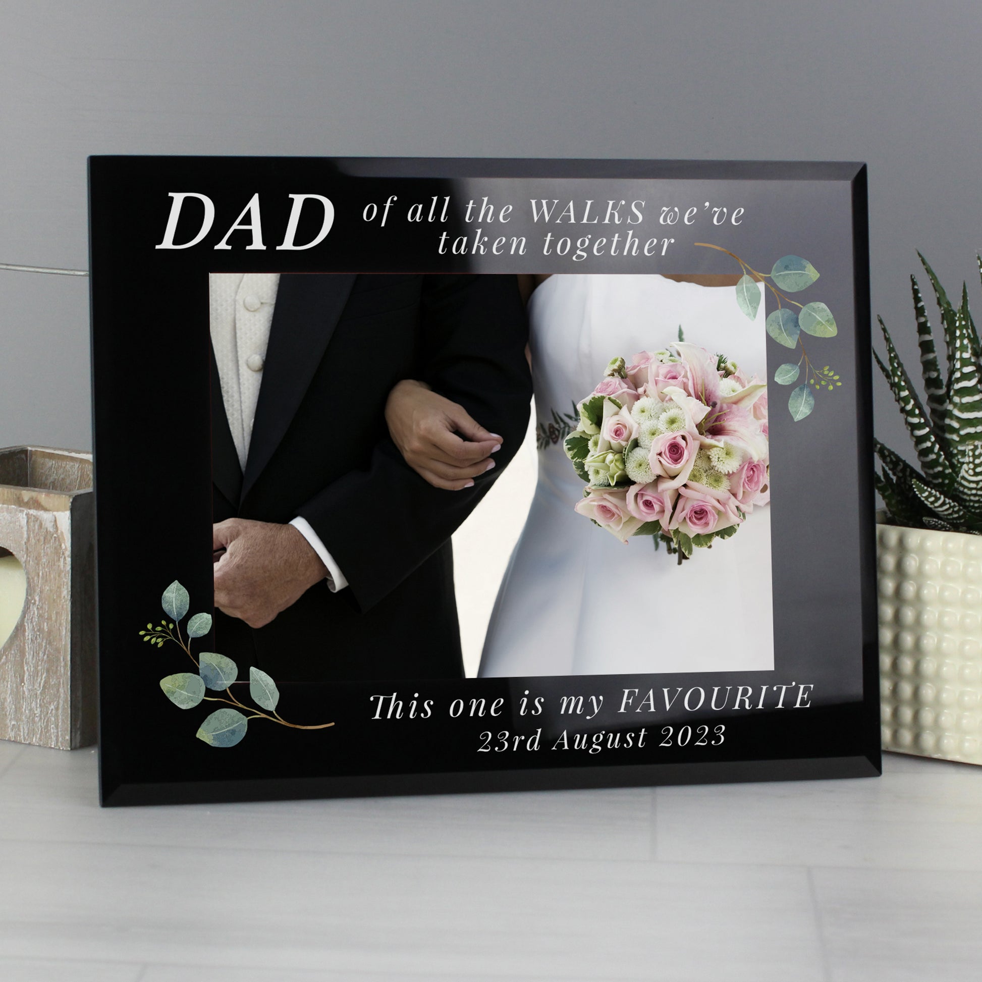 Personalised 'Of All The Walks' 5x7 Glass Wedding Frame - Inspired Creative Gifts