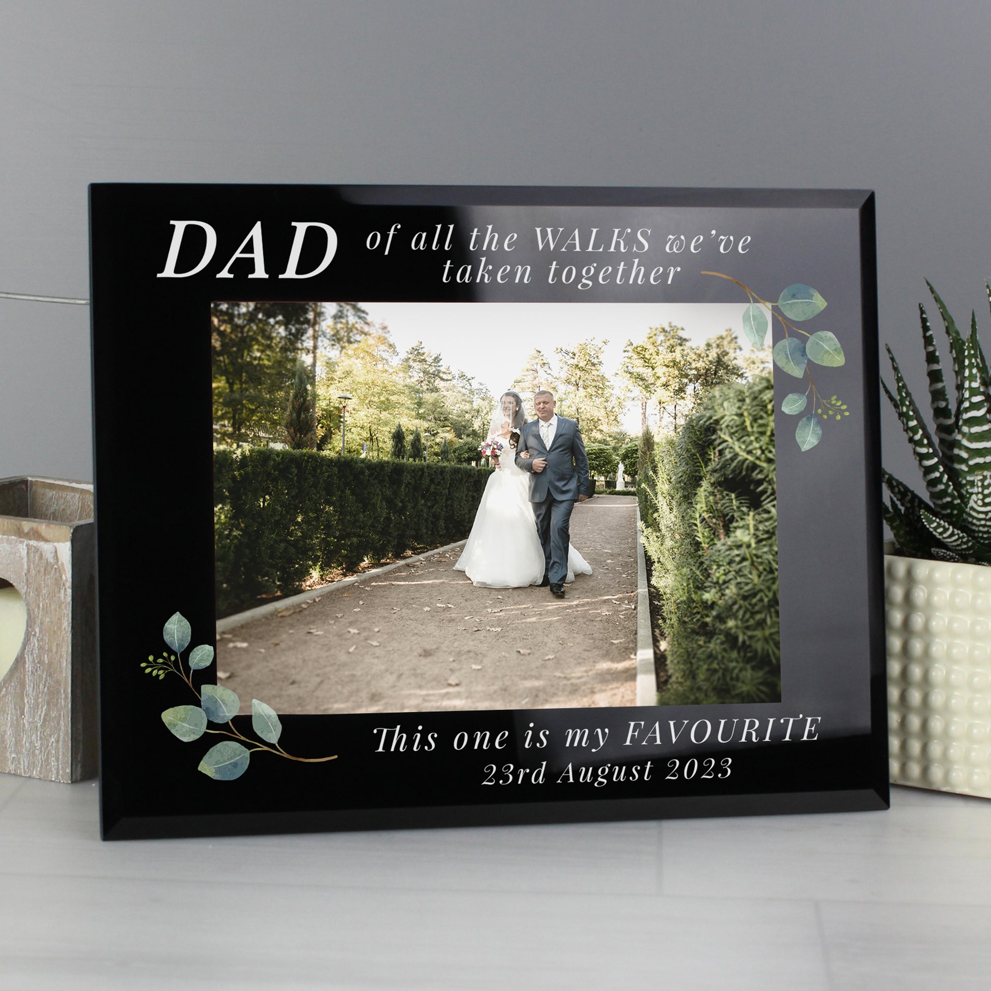 Personalised 'Of All The Walks' 5x7 Glass Wedding Frame - Inspired Creative Gifts
