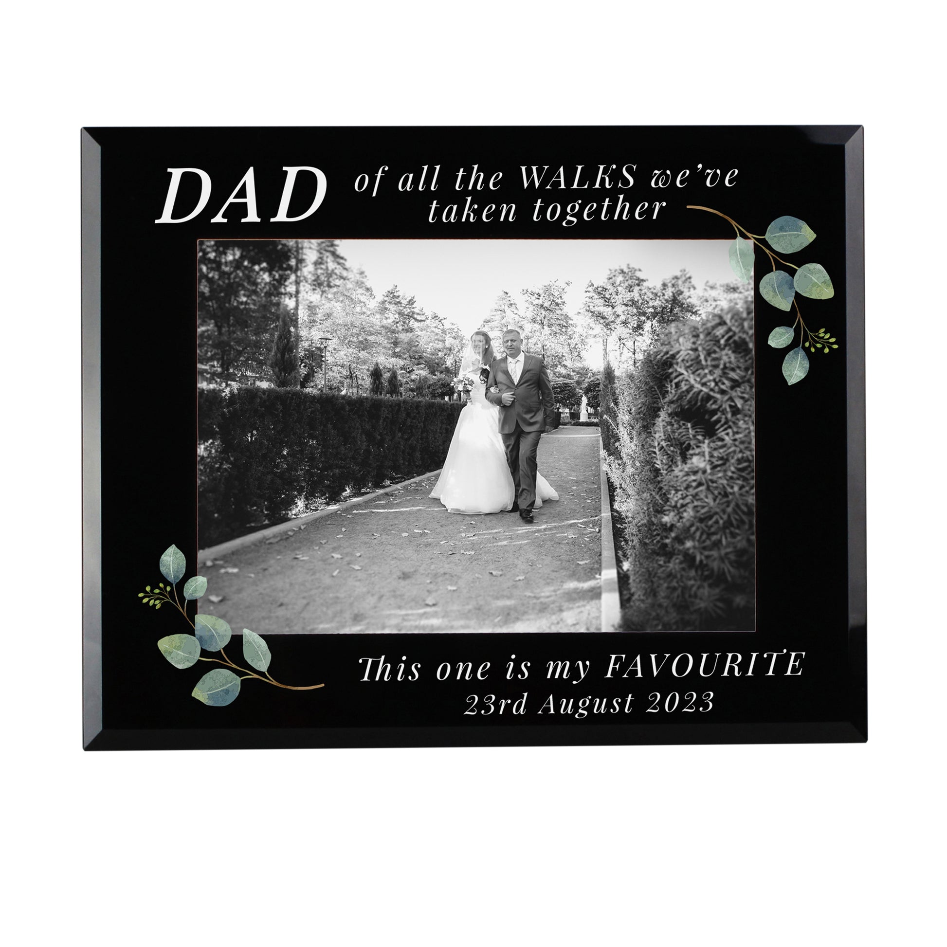 Personalised 'Of All The Walks' 5x7 Glass Wedding Frame - Inspired Creative Gifts