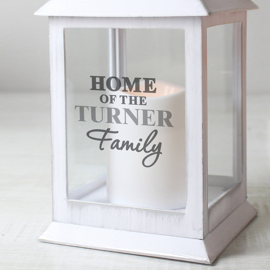 Personalised The Family White Lantern | Mother's Day Gift