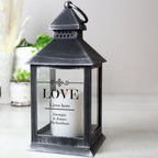 Personalised Elegant Diamond Rustic Black Lantern for Mother's Day