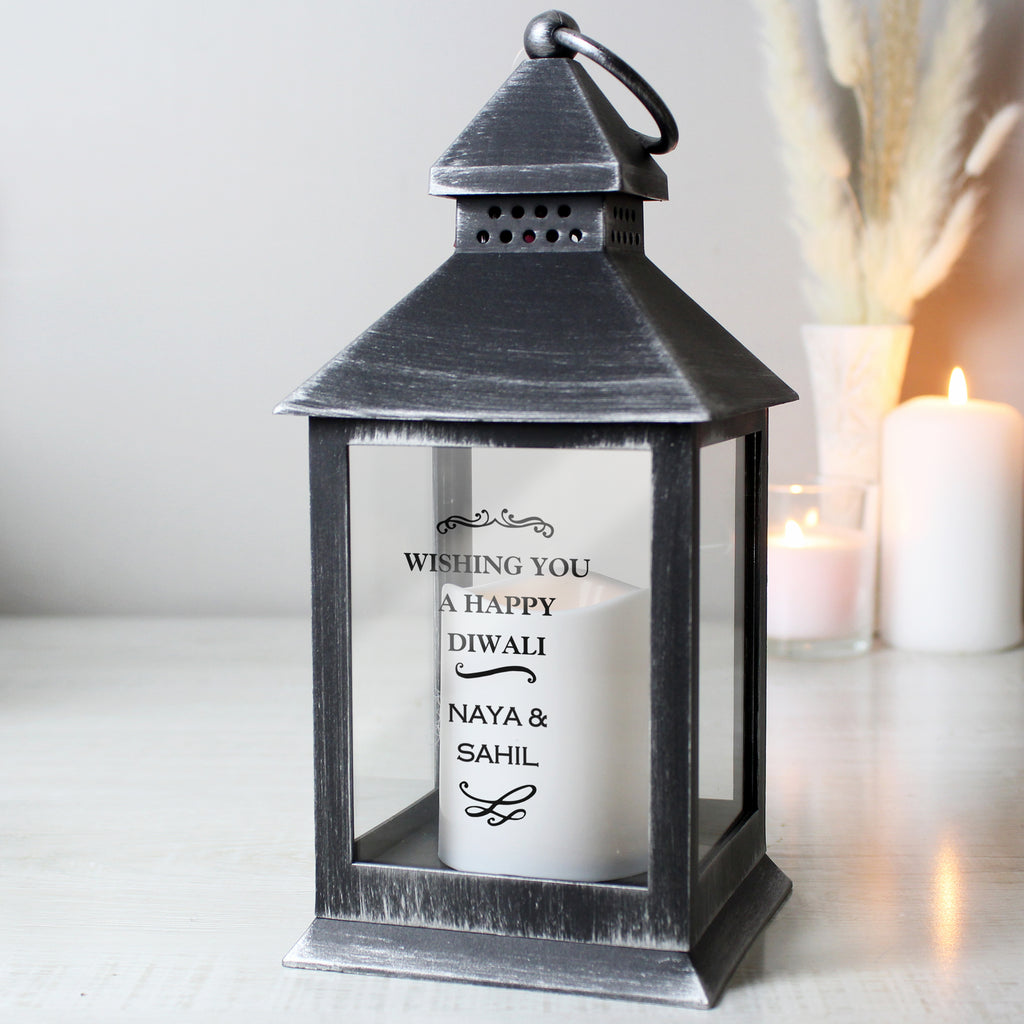 Personalised Antique Scroll Rustic Black Lantern | Gift for Her