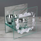 Personalised Soft Watercolour Mirrored Glass Tea Light Candle Holder | Candles & Reed Diffusers | Christmas Gift