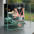 Personalised Floral Bouquet Mirrored Glass Tea Light Candle Holder | Candles & Reed Diffusers | Mother's Day Gift
