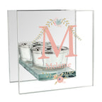 Personalised Floral Bouquet Mirrored Glass Tea Light Candle Holder | Candles & Reed Diffusers | Mother's Day Gift