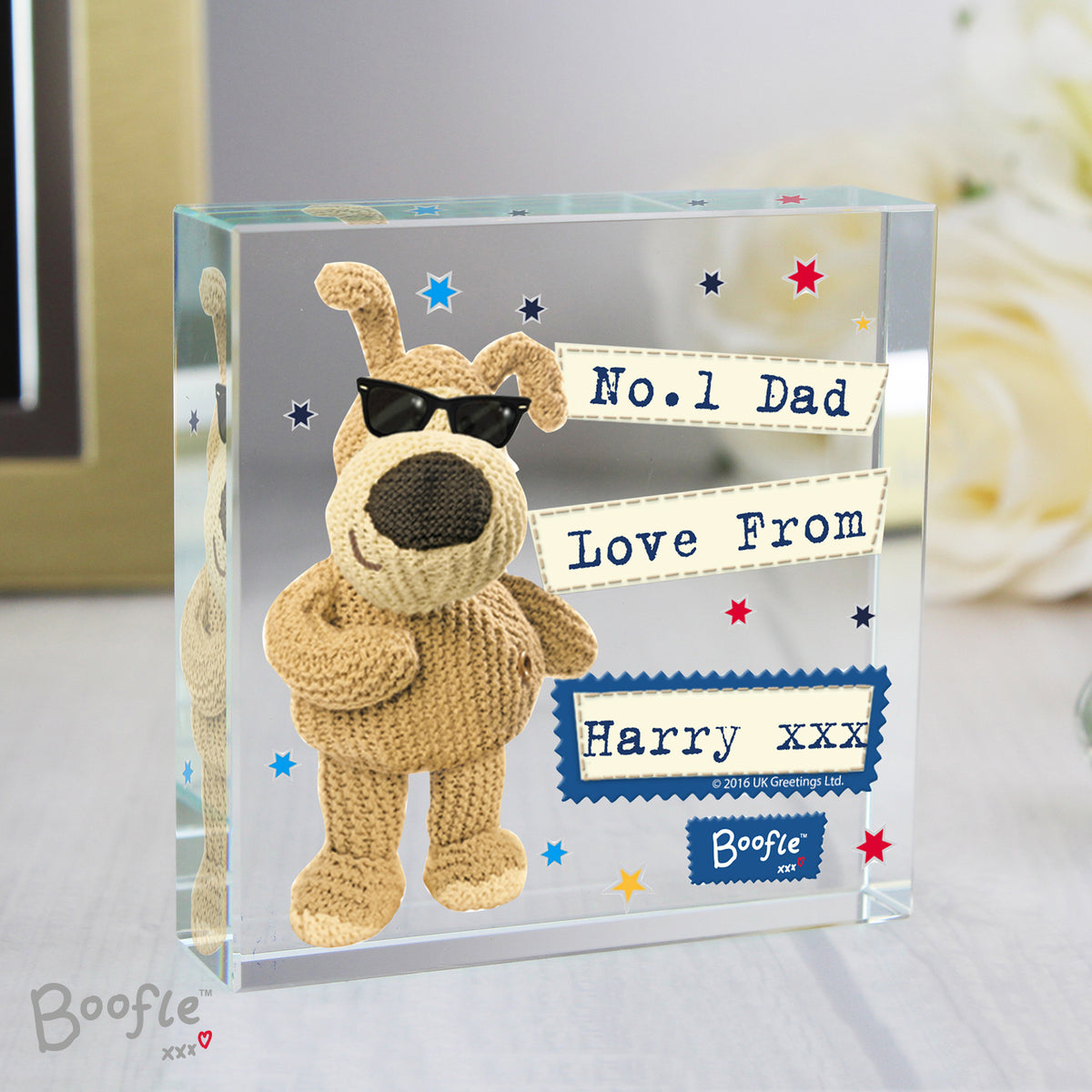 Personalised Boofle Stars Crystal Token | Ornaments