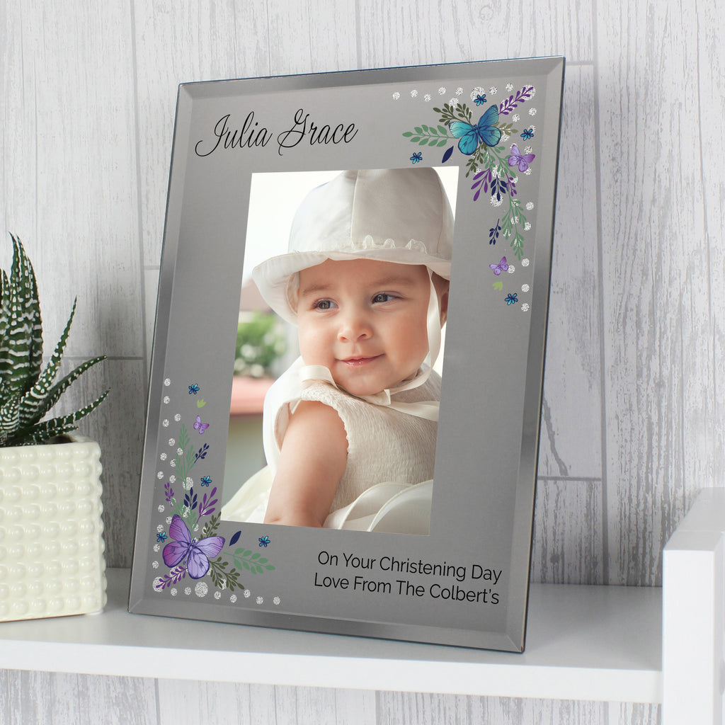Personalised Butterfly 6x4 Diamante Glass Photo Frame | Photo Frames, Albums and Guestbooks | Mother's Day Gift