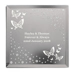 Personalised White Butterfly Diamante Glass Trinket Box for Christmas
