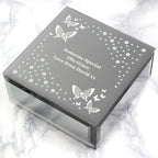 Personalised White Butterfly Diamante Glass Trinket Box for Christmas