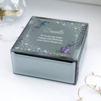 Personalised Floral Butterfly Diamante Glass Trinket Box | Trinket, Jewellery & Keepsake Boxes | Christmas Gift