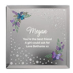 Personalised Floral Butterfly Diamante Glass Trinket Box | Trinket, Jewellery & Keepsake Boxes | Christmas Gift