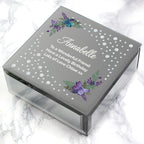 Personalised Floral Butterfly Diamante Glass Trinket Box | Trinket, Jewellery & Keepsake Boxes | Christmas Gift