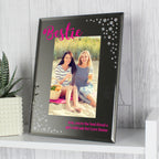 Personalised Bestie 6x4 Diamante Glass Photo Frame for Birthday