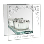 Personalised Diamante Effect Mirrored Glass Tea Light Candle Holder | Candles & Reed Diffusers