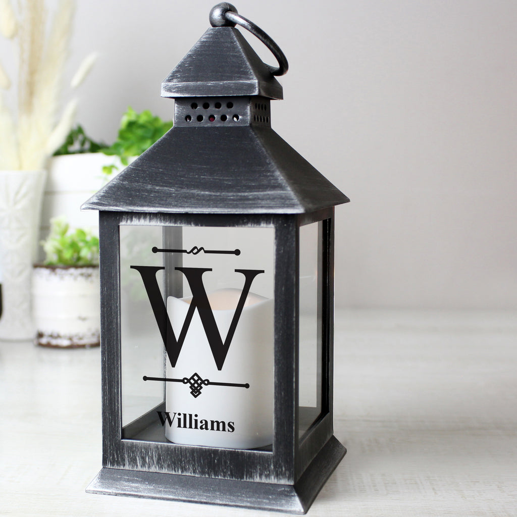 Personalised Initial Rustic Black Lantern | Gift for Her