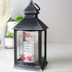 Personalised Floral Rustic Black Lantern | Gift for Her