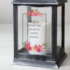 Personalised Floral Rustic Black Lantern | Gift for Her