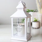 Personalised Elegant Diamond White Lantern | Mother's Day Gift