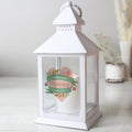 Personalised Floral Heart Mothers Day White Lantern for Mother's Day