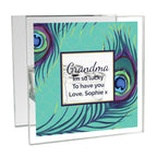 Personalised Peacock Mirrored Glass Tea Light Candle Holder | Candles & Reed Diffusers | Inspired Creative Gifts