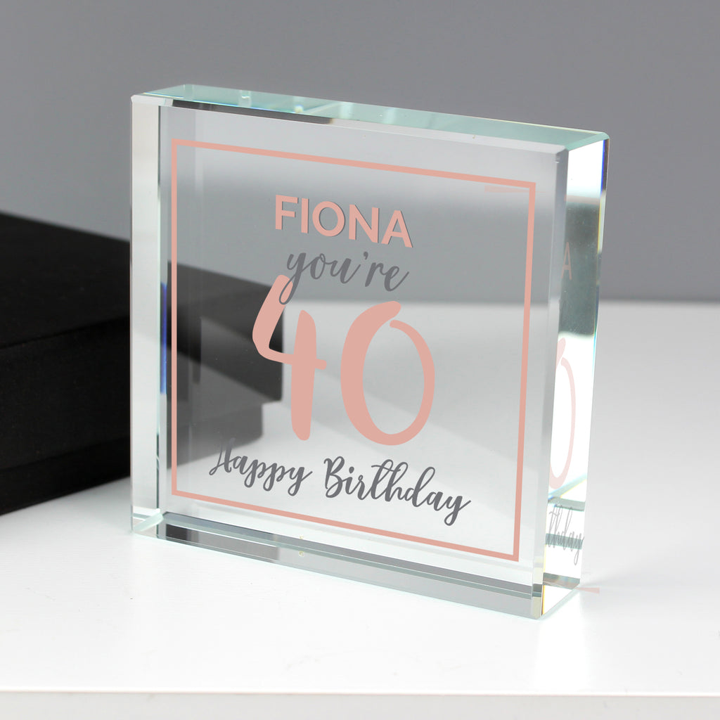 Personalised Birthday Rose Gold Crystal Token | Ornaments