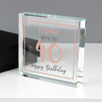 Personalised Birthday Rose Gold Crystal Token | Ornaments