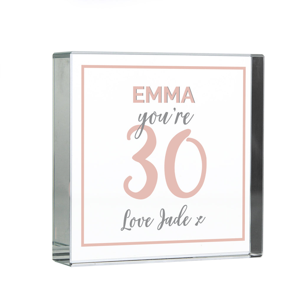 Personalised Birthday Rose Gold Crystal Token | Ornaments