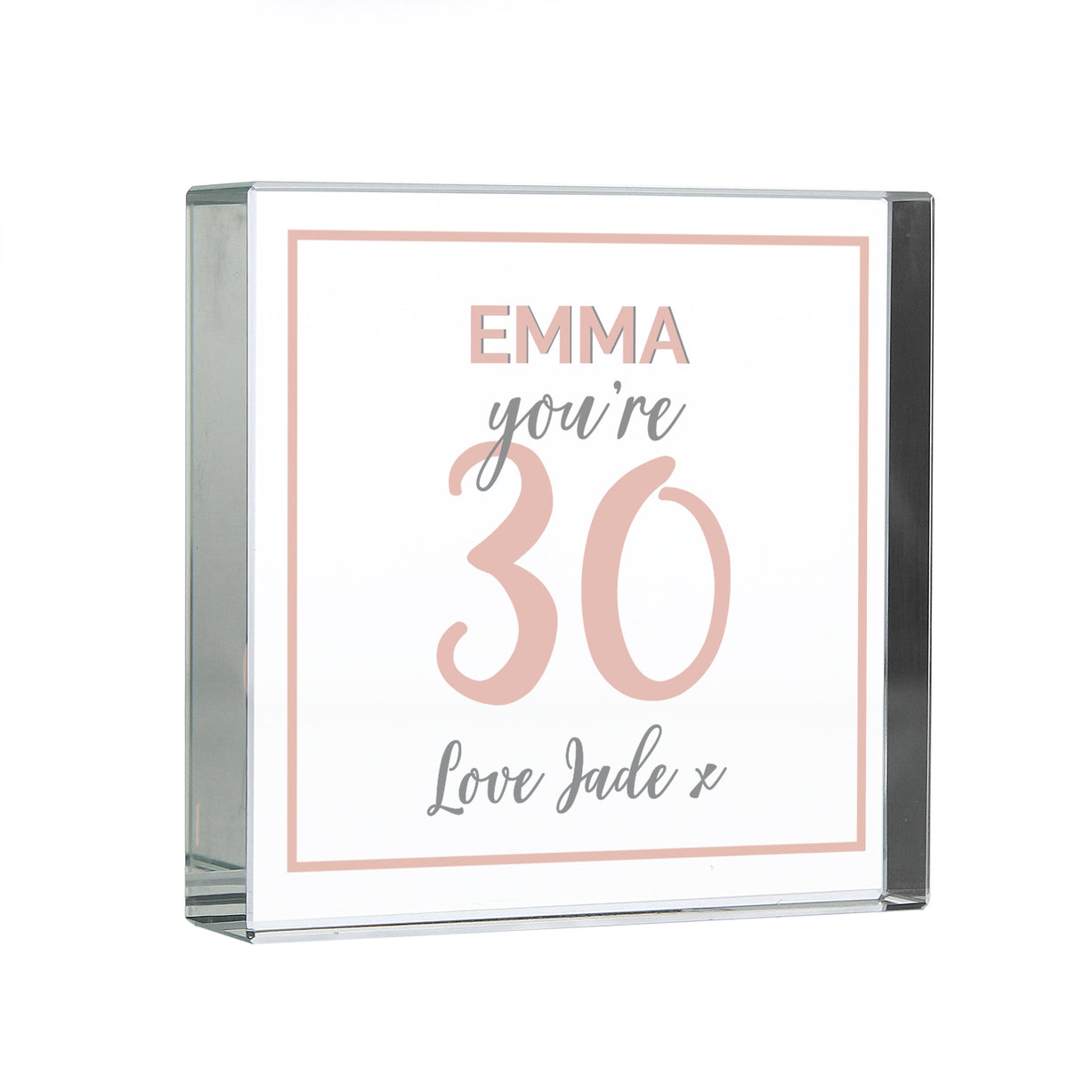 Personalised Birthday Rose Gold Crystal Token | Ornaments