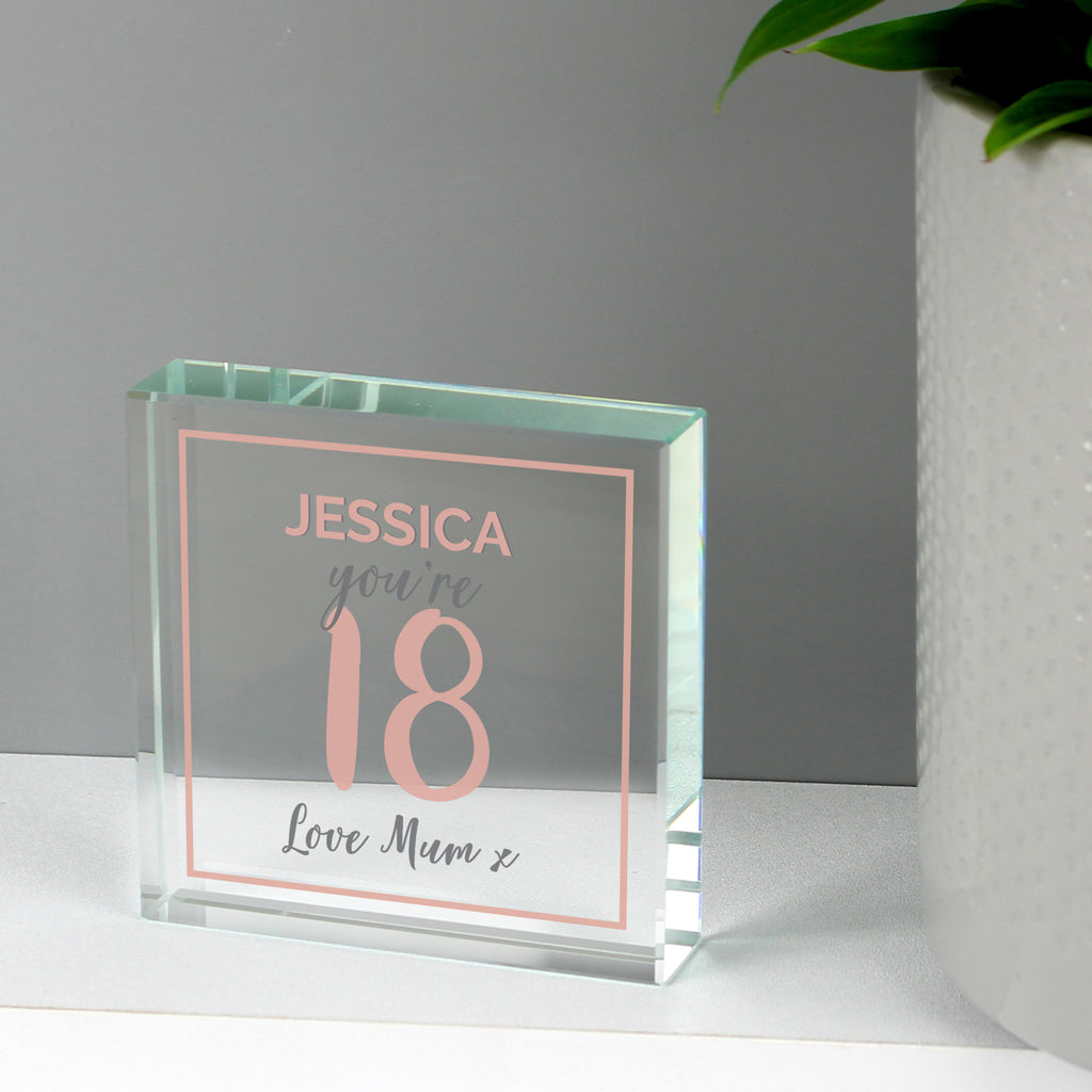 Personalised Birthday Rose Gold Crystal Token | Ornaments