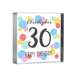 Personalised Birthday Colour Confetti Crystal Token | Ornaments | Inspired Creative Gifts