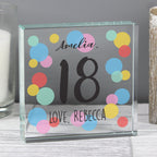 Personalised Birthday Colour Confetti Crystal Token | Ornaments | Inspired Creative Gifts