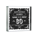 Personalised Birthday Vintage Typography Crystal Token | Ornaments