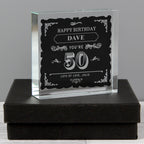 Personalised Birthday Vintage Typography Crystal Token | Ornaments